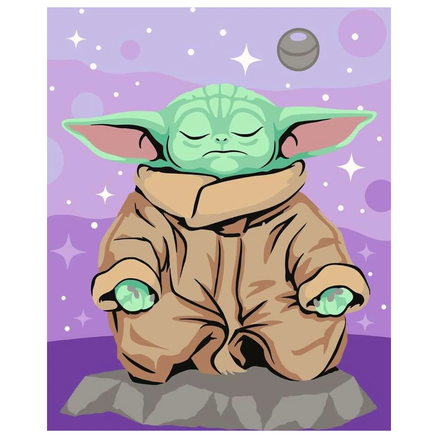 Star Wars: The Mandalorian CreArt Painting by Numbers Meditating Grogu kifestő termékfotó