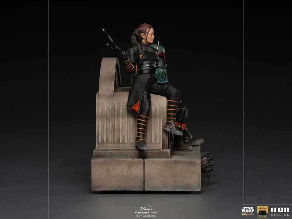 Star Wars The Mandalorian Deluxe Art Scale 1/10 Boba Fett & Fennec on Throne szobor figura 23 cm termékfotó