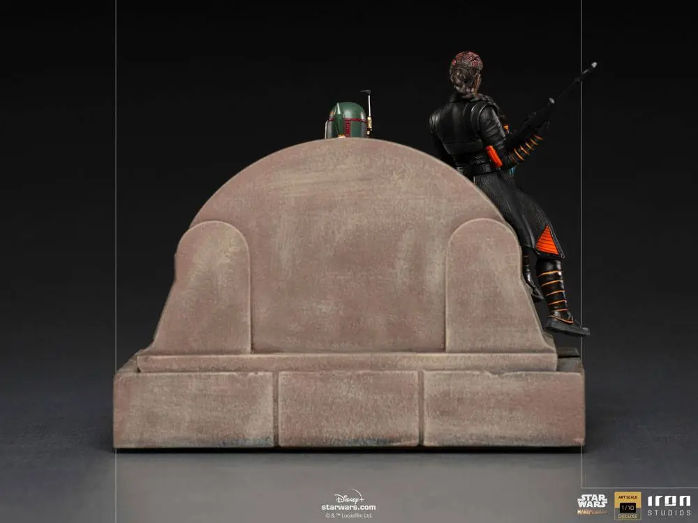 Star Wars The Mandalorian Deluxe Art Scale 1/10 Boba Fett & Fennec on Throne szobor figura 23 cm termékfotó