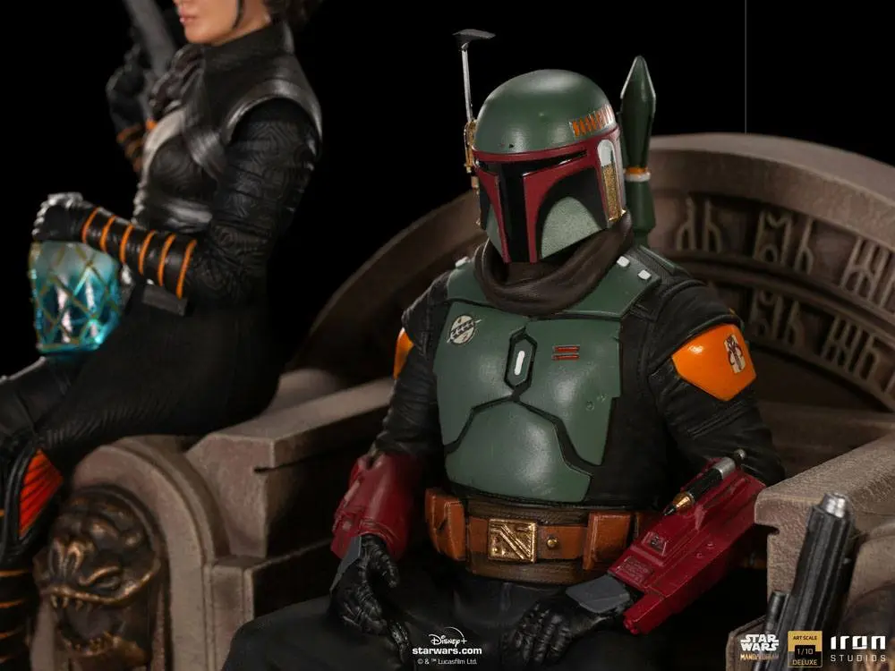 Star Wars The Mandalorian Deluxe Art Scale 1/10 Boba Fett & Fennec on Throne szobor figura 23 cm termékfotó