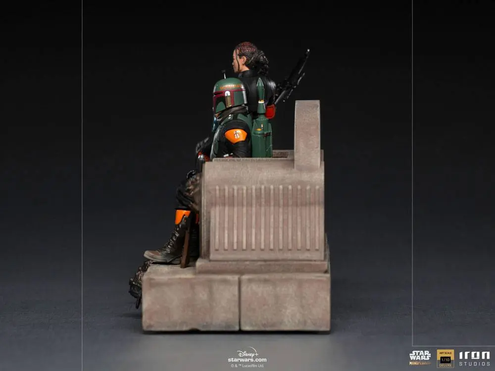 Star Wars The Mandalorian Deluxe Art Scale 1/10 Boba Fett & Fennec on Throne szobor figura 23 cm termékfotó