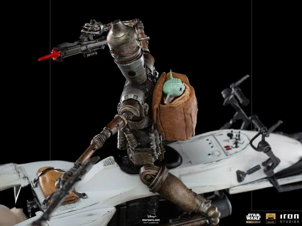 Star Wars The Mandalorian Deluxe Art Scale 1/10 IG-11 &amp; The Child szobor figura 20 cm termékfotó