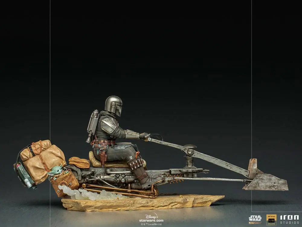 Star Wars The Mandalorian Deluxe Art Scale 1/10 Mandalorian on Speederbike szobor figura 18 cm termékfotó