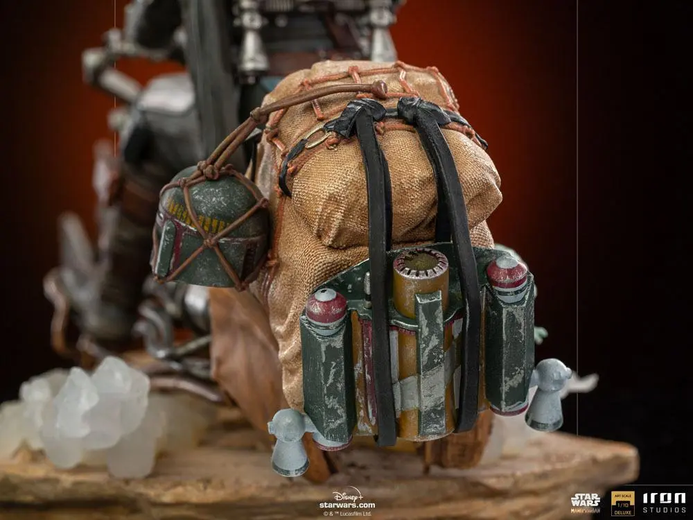 Star Wars The Mandalorian Deluxe Art Scale 1/10 Mandalorian on Speederbike szobor figura 18 cm termékfotó