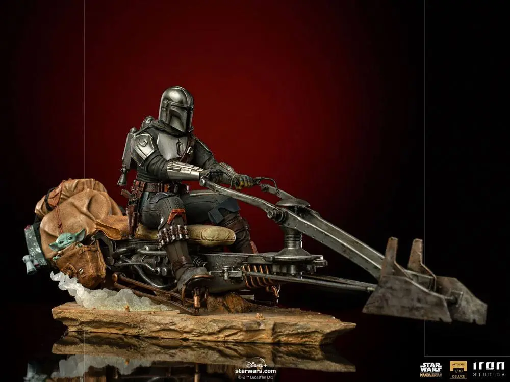 Star Wars The Mandalorian Deluxe Art Scale 1/10 Mandalorian on Speederbike szobor figura 18 cm termékfotó
