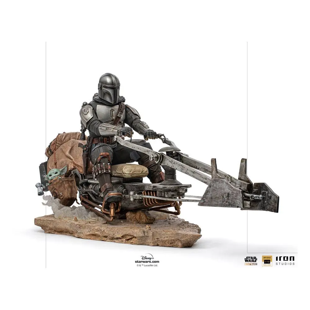 Star Wars The Mandalorian Deluxe Art Scale 1/10 Mandalorian on Speederbike szobor figura 18 cm termékfotó
