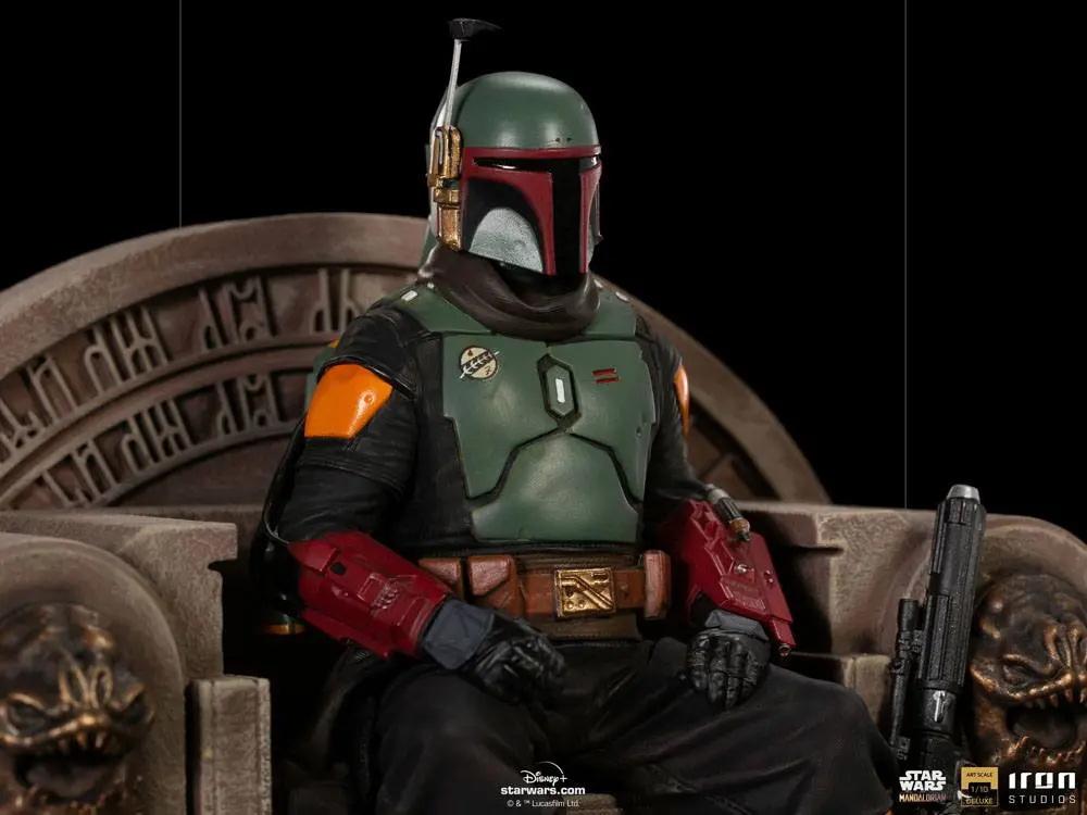 Star Wars The Mandalorian Deluxe Art Scale1/10 Boba Fett on Throne  szobor figura 18 cm termékfotó