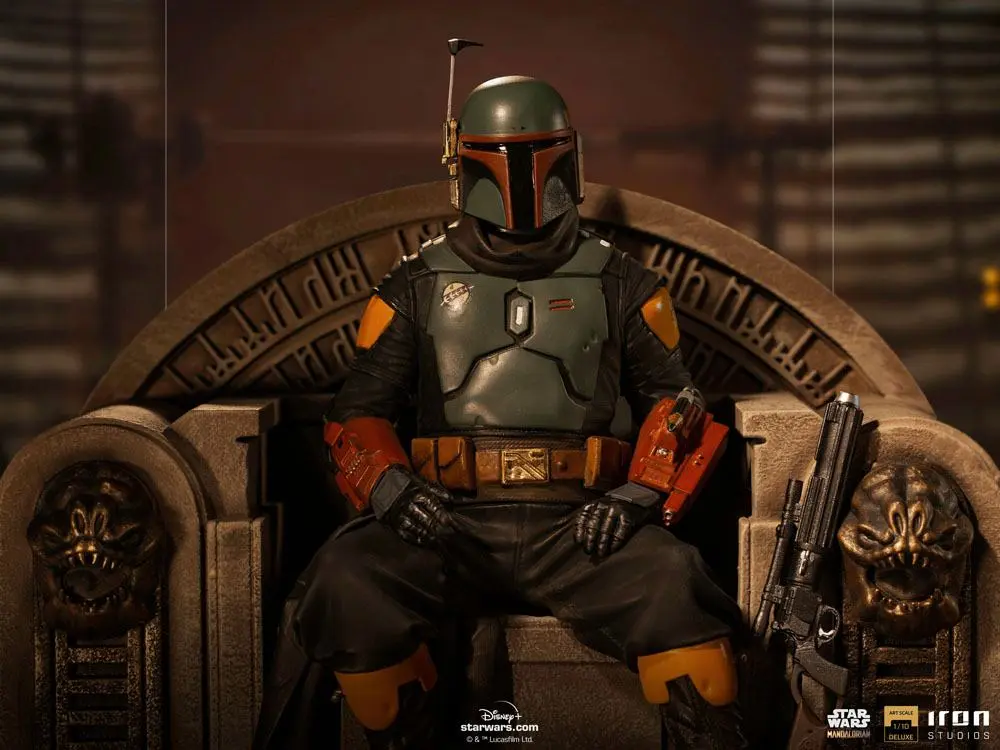 Star Wars The Mandalorian Deluxe Art Scale1/10 Boba Fett on Throne  szobor figura 18 cm termékfotó