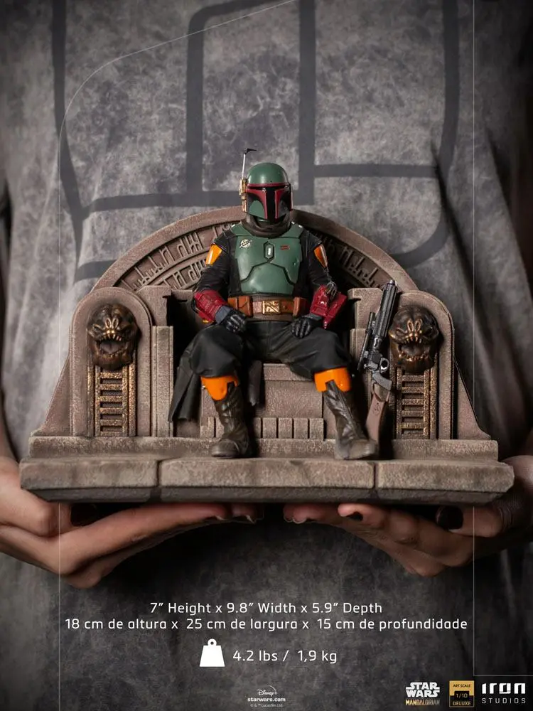 Star Wars The Mandalorian Deluxe Art Scale1/10 Boba Fett on Throne  szobor figura 18 cm termékfotó