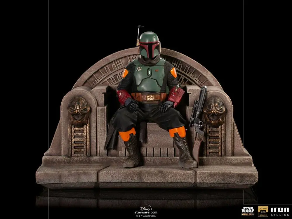 Star Wars The Mandalorian Deluxe Art Scale1/10 Boba Fett on Throne  szobor figura 18 cm termékfotó