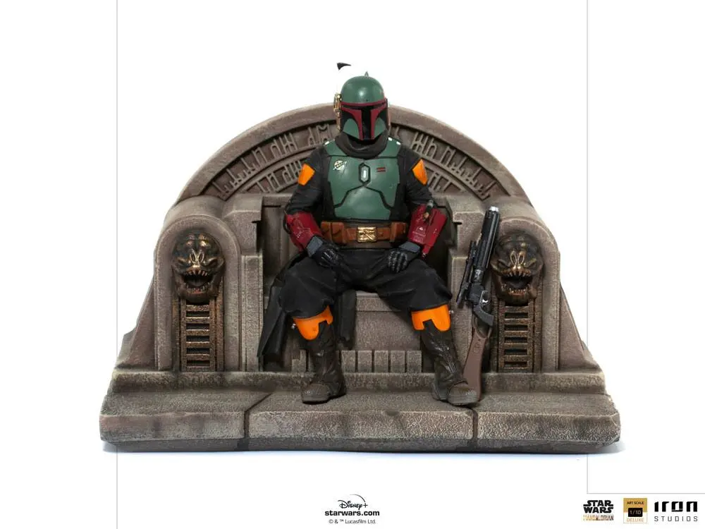 Star Wars The Mandalorian Deluxe Art Scale1/10 Boba Fett on Throne  szobor figura 18 cm termékfotó
