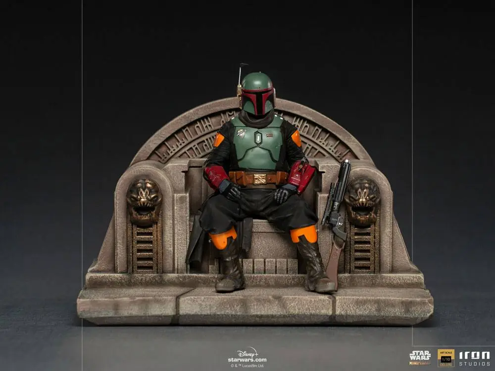 Star Wars The Mandalorian Deluxe Art Scale1/10 Boba Fett on Throne  szobor figura 18 cm termékfotó