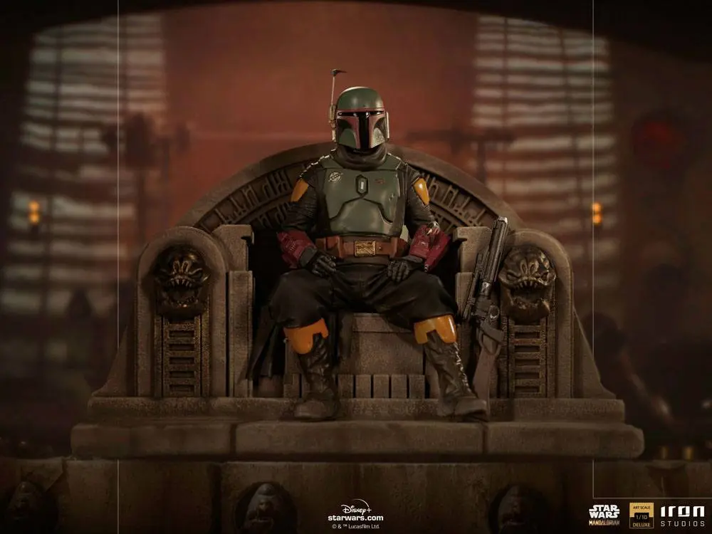 Star Wars The Mandalorian Deluxe Art Scale1/10 Boba Fett on Throne  szobor figura 18 cm termékfotó