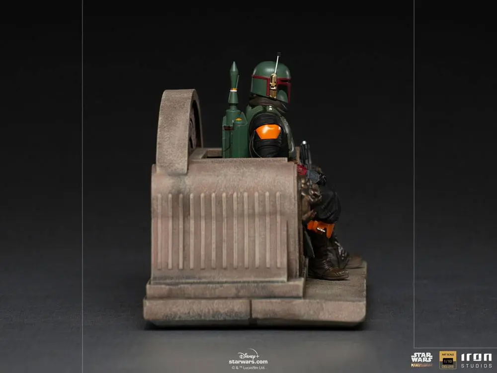 Star Wars The Mandalorian Deluxe Art Scale1/10 Boba Fett on Throne  szobor figura 18 cm termékfotó