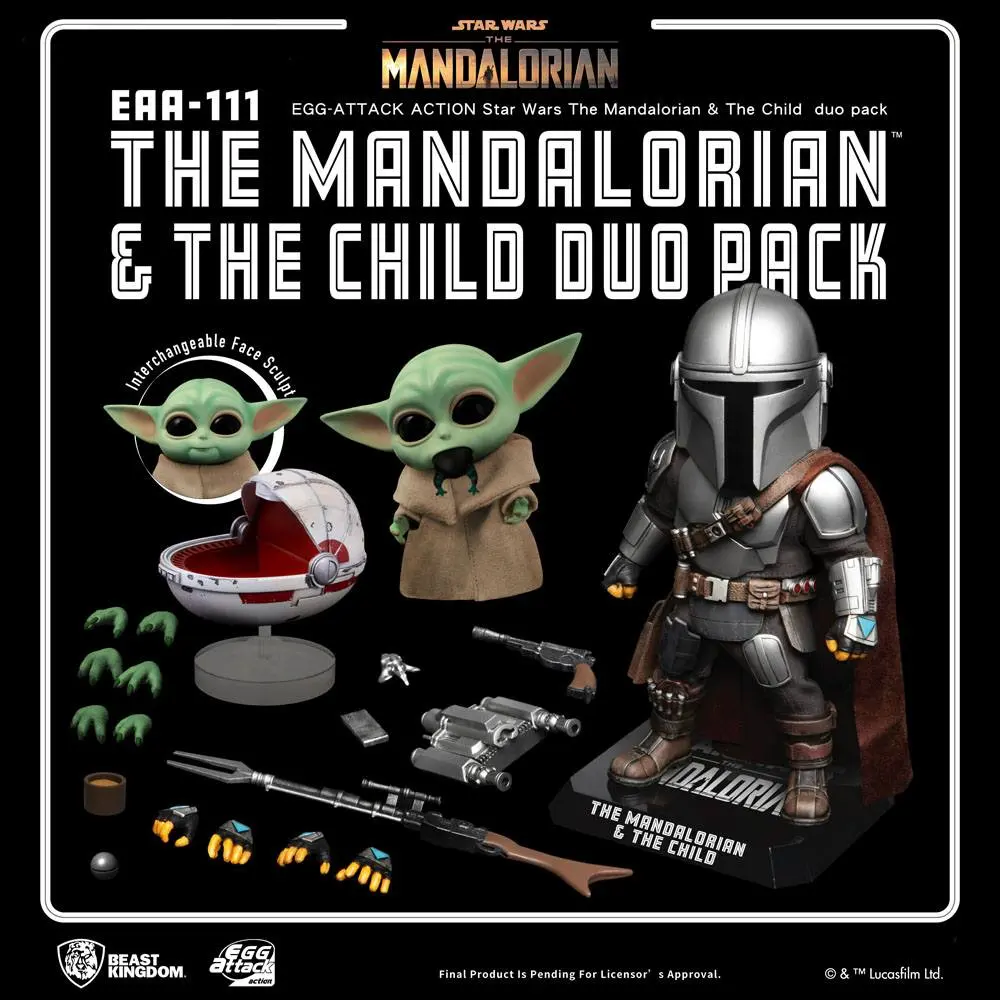 Star Wars The Mandalorian Egg Attack Action The Mandalorian &amp; The Child akciófigurák 7 - 17 cm termékfotó