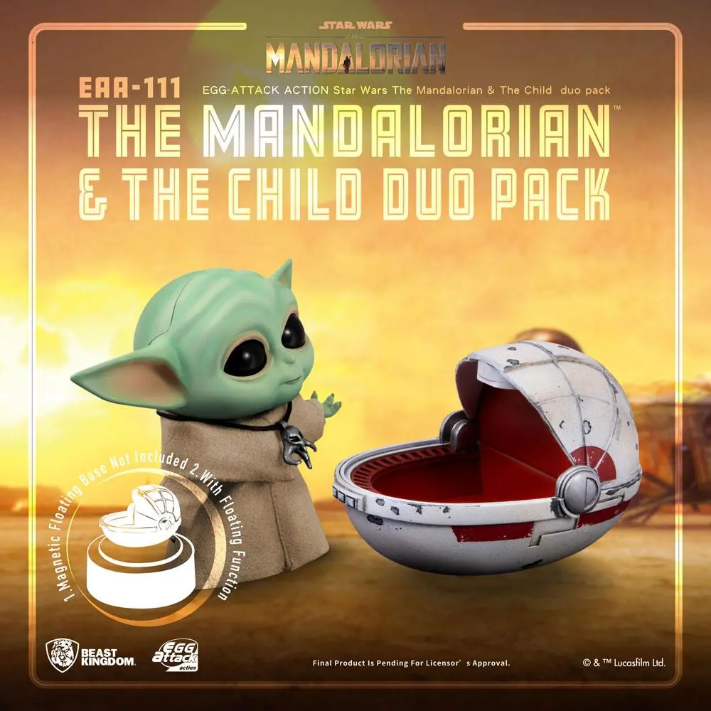 Star Wars The Mandalorian Egg Attack Action The Mandalorian &amp; The Child akciófigurák 7 - 17 cm termékfotó