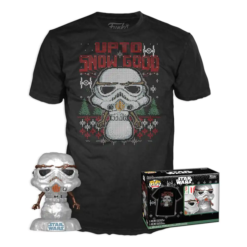 Funko POP figura és póló csomag Star Wars The Mandalorian Holiday Stormtrooper(MT) termékfotó