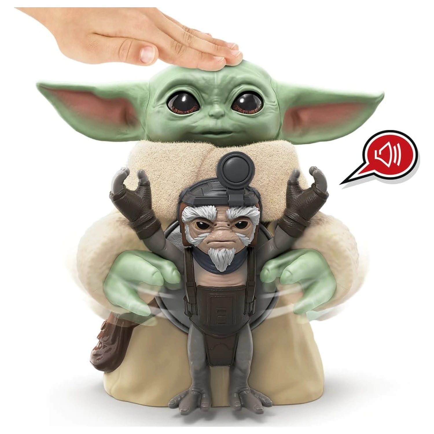 Star Wars: The Mandalorian & Grogu elektromos akciófigura Huggin' Grogu & Anzellan 17 cm termékfotó