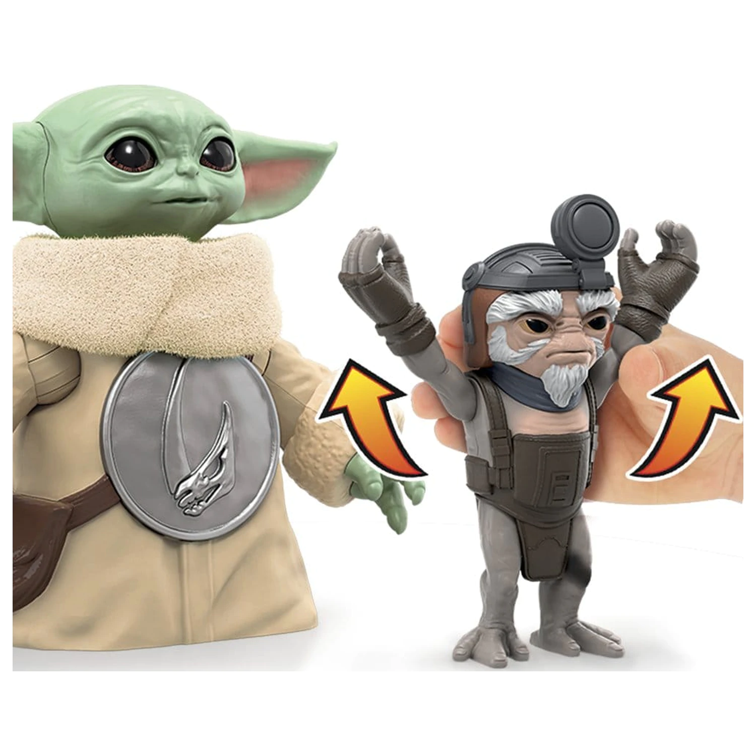 Star Wars: The Mandalorian & Grogu elektromos akciófigura Huggin' Grogu & Anzellan 17 cm termékfotó