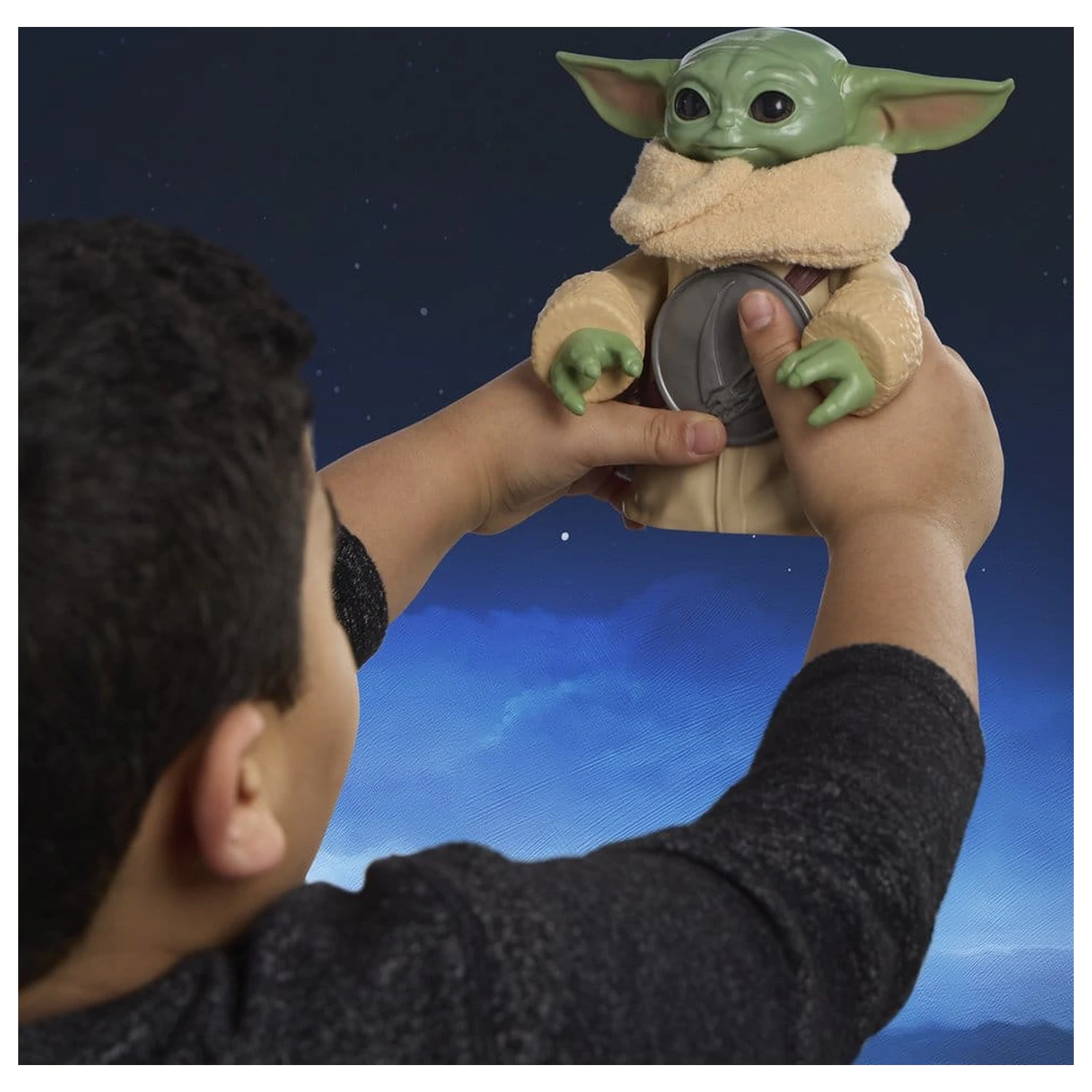 Star Wars: The Mandalorian & Grogu elektromos akciófigura Huggin' Grogu & Anzellan 17 cm termékfotó