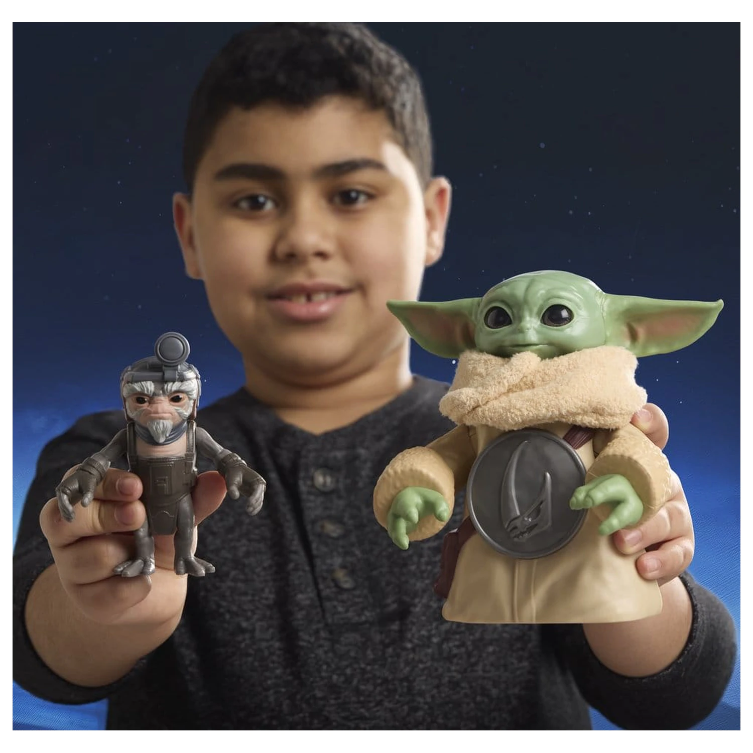 Star Wars: The Mandalorian & Grogu elektromos akciófigura Huggin' Grogu & Anzellan 17 cm termékfotó