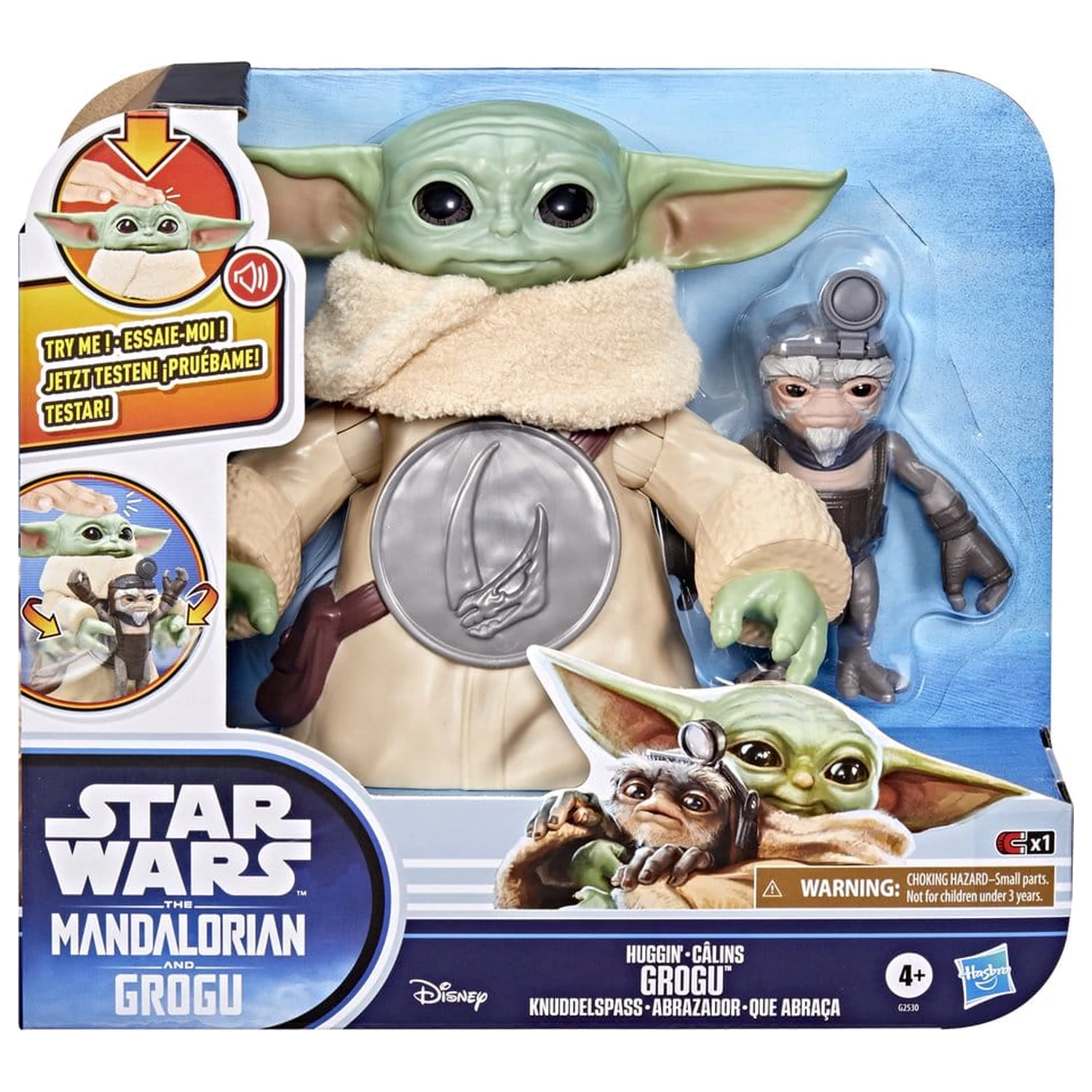 Star Wars: The Mandalorian & Grogu elektromos akciófigura Huggin' Grogu & Anzellan 17 cm termékfotó