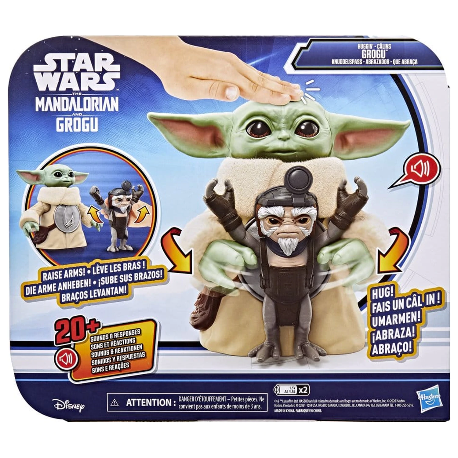 Star Wars: The Mandalorian & Grogu elektromos akciófigura Huggin' Grogu & Anzellan 17 cm termékfotó