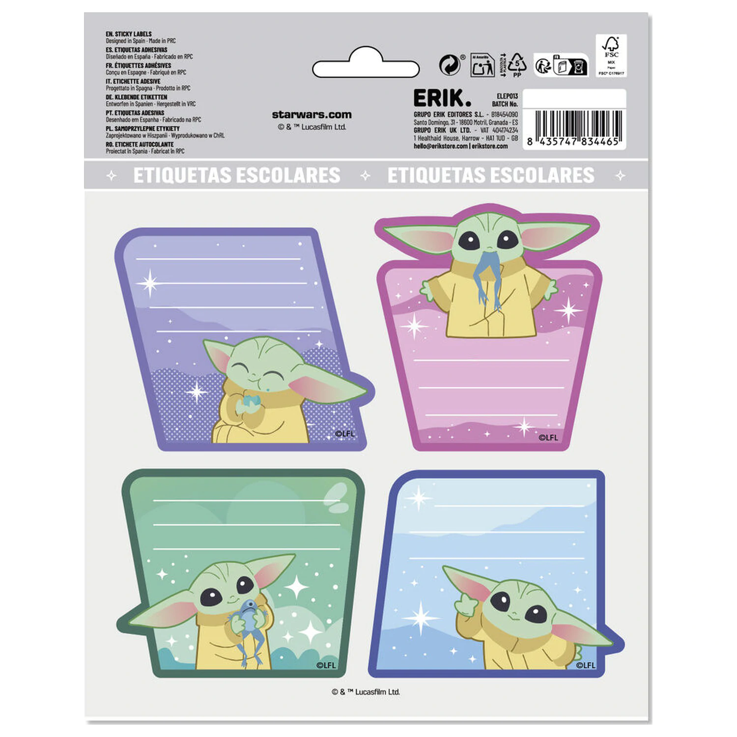 Star Wars The Mandalorian Grogu füzetcímke termékfotó