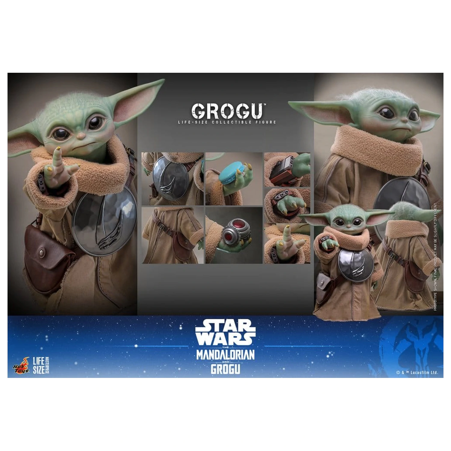 Star Wars: The Mandalorian & Grogu Grogu életnagyságú figura 38 cm termékfotó