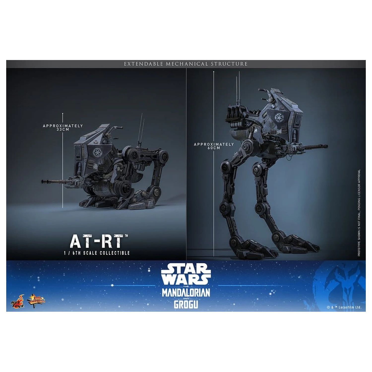 Star Wars: The Mandalorian & Grogu Movie Masterpiece 1/6 Imperial Remnant AT-RT Driver & AT-RT akciófigura csomag 60 cm termékfotó