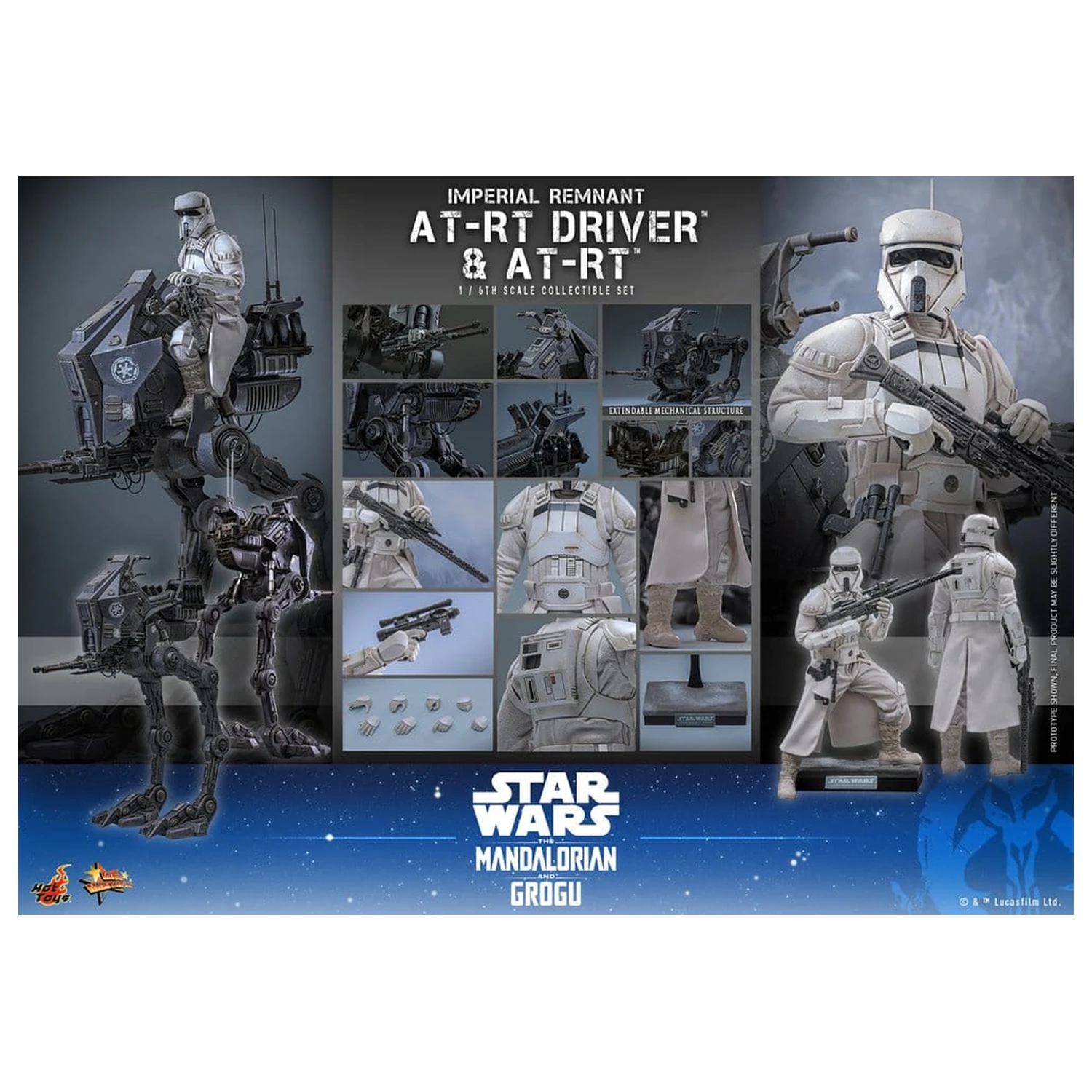 Star Wars: The Mandalorian & Grogu Movie Masterpiece 1/6 Imperial Remnant AT-RT Driver & AT-RT akciófigura csomag 60 cm termékfotó