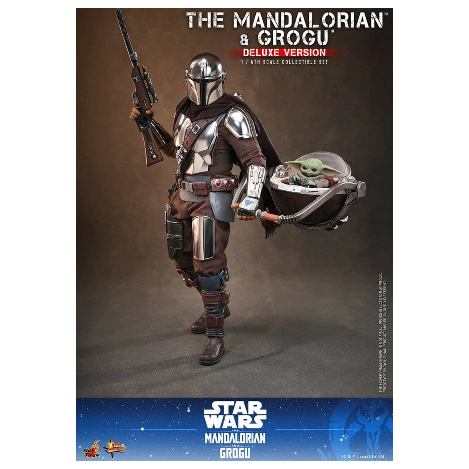 Star Wars: The Mandalorian & Grogu Movie Masterpiece 1/6 The Mandalorian and Grogu (Deluxe Version) akciófigura 31 cm termékfotó