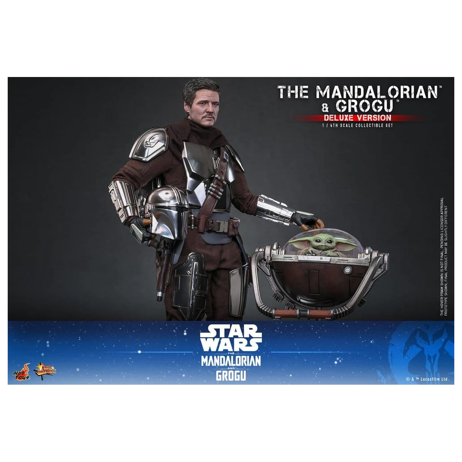 Star Wars: The Mandalorian & Grogu Movie Masterpiece 1/6 The Mandalorian and Grogu (Deluxe Version) akciófigura 31 cm termékfotó