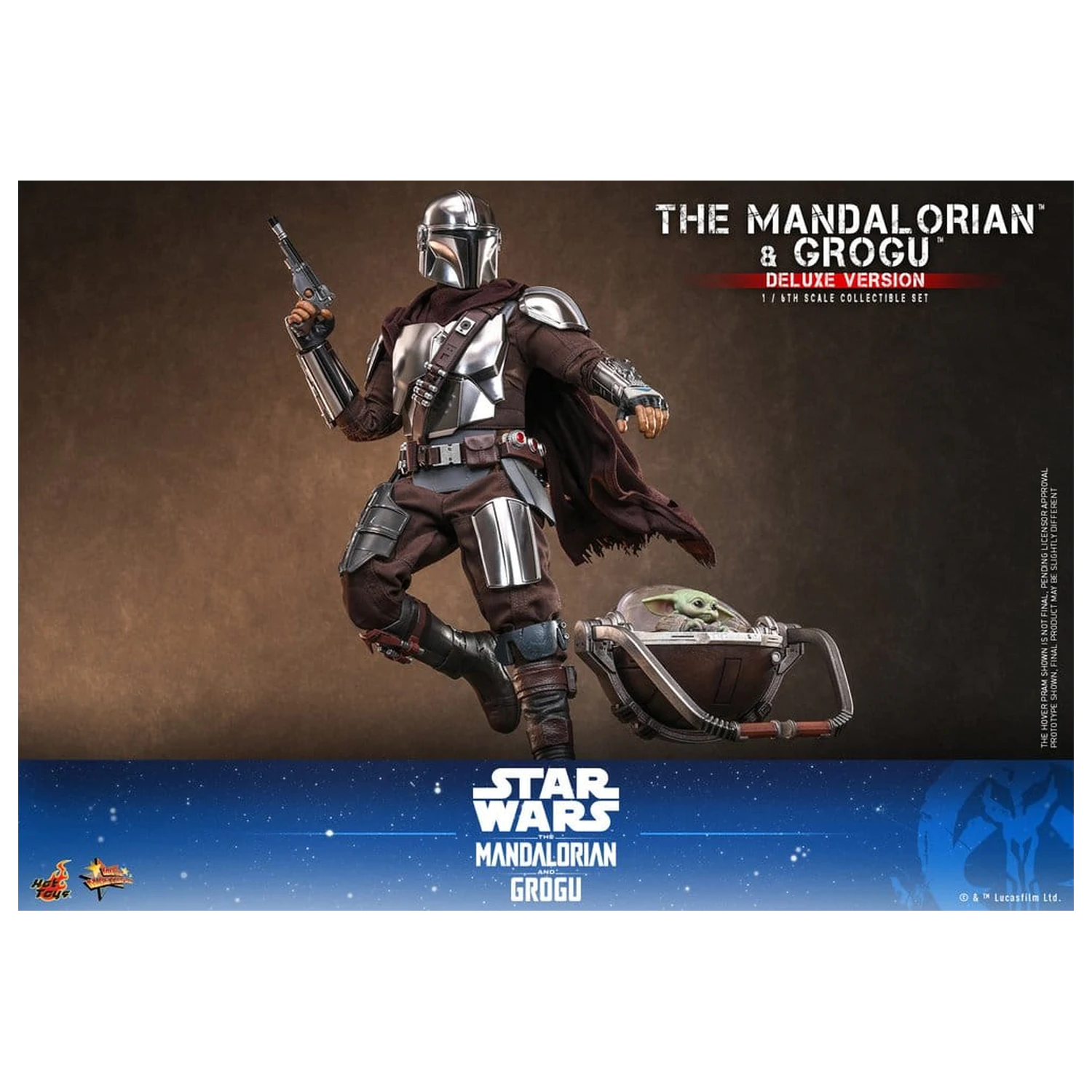 Star Wars: The Mandalorian & Grogu Movie Masterpiece 1/6 The Mandalorian and Grogu (Deluxe Version) akciófigura 31 cm termékfotó