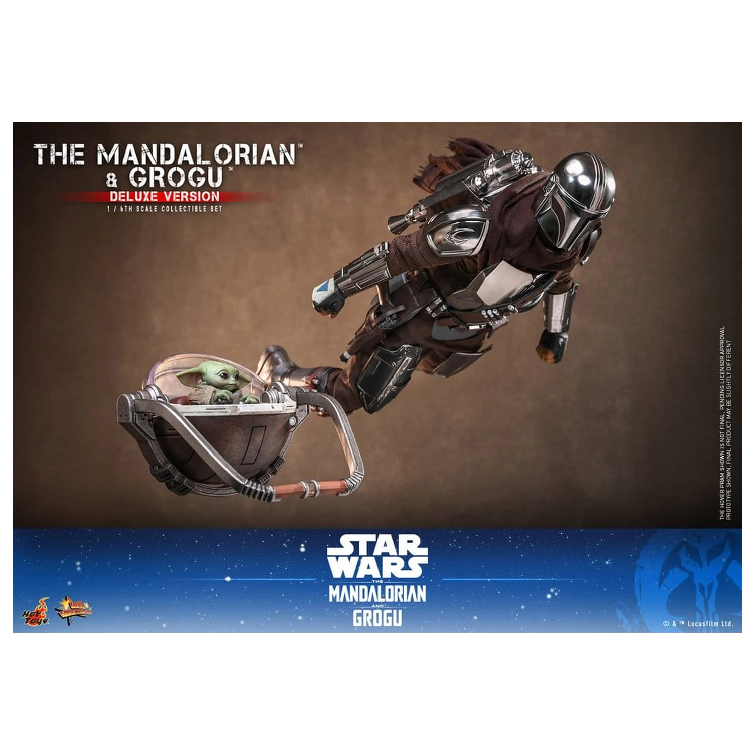 Star Wars: The Mandalorian & Grogu Movie Masterpiece 1/6 The Mandalorian and Grogu (Deluxe Version) akciófigura 31 cm termékfotó