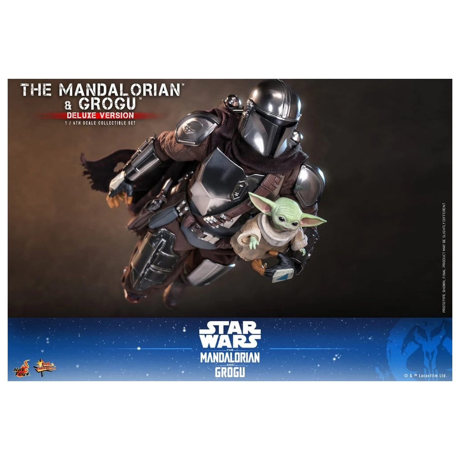 Star Wars: The Mandalorian & Grogu Movie Masterpiece 1/6 The Mandalorian and Grogu (Deluxe Version) akciófigura 31 cm termékfotó