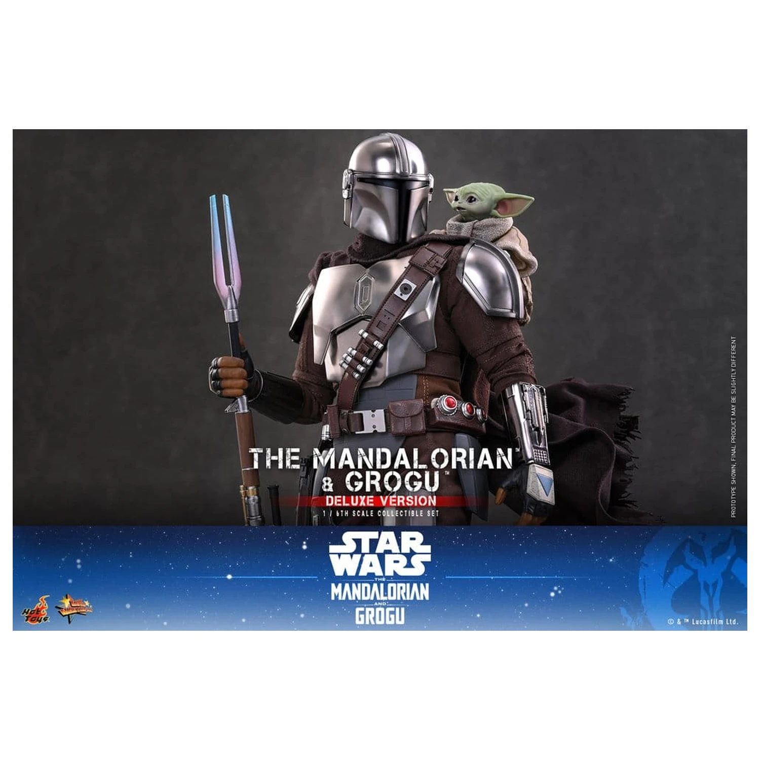 Star Wars: The Mandalorian & Grogu Movie Masterpiece 1/6 The Mandalorian and Grogu (Deluxe Version) akciófigura 31 cm termékfotó