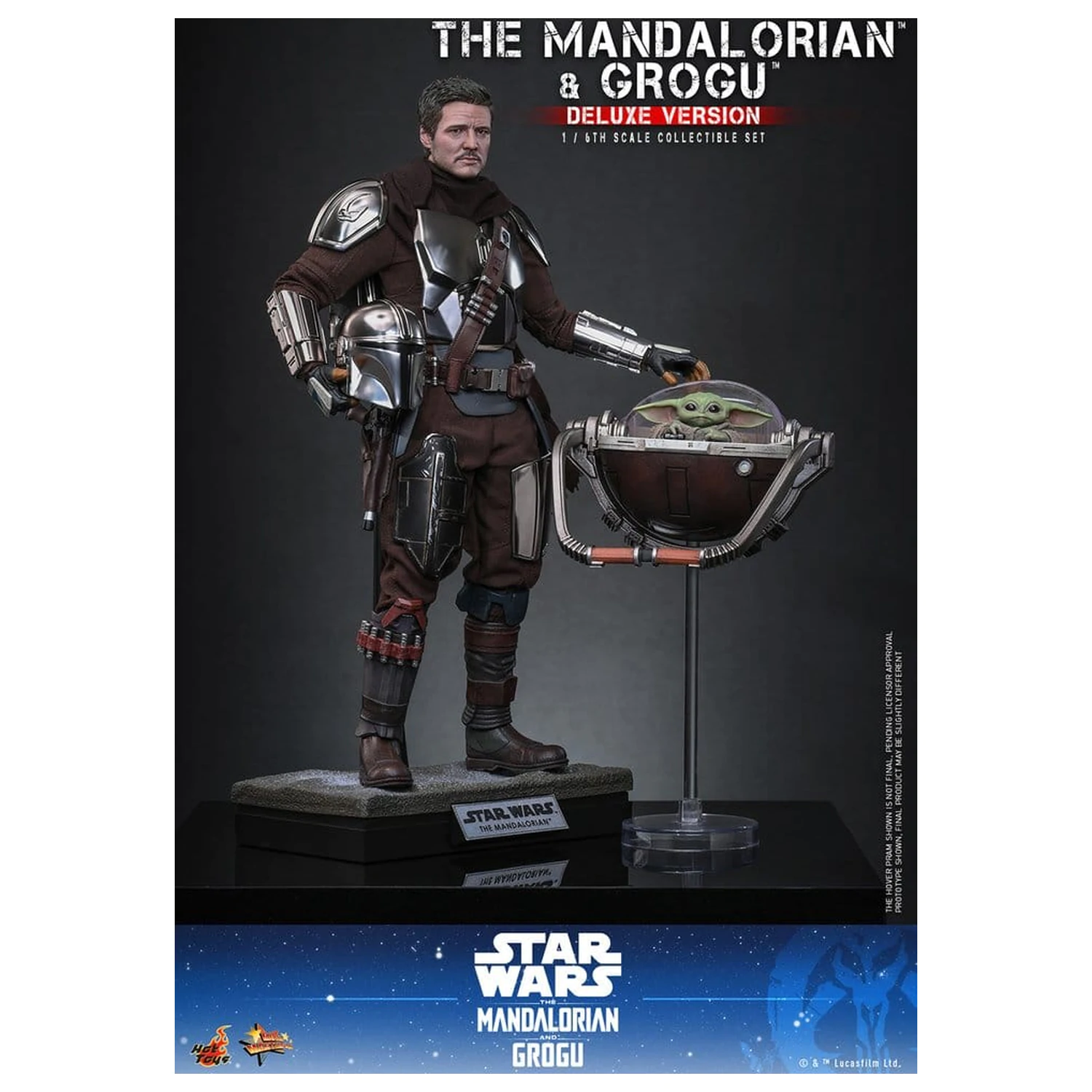 Star Wars: The Mandalorian & Grogu Movie Masterpiece 1/6 The Mandalorian and Grogu (Deluxe Version) akciófigura 31 cm termékfotó