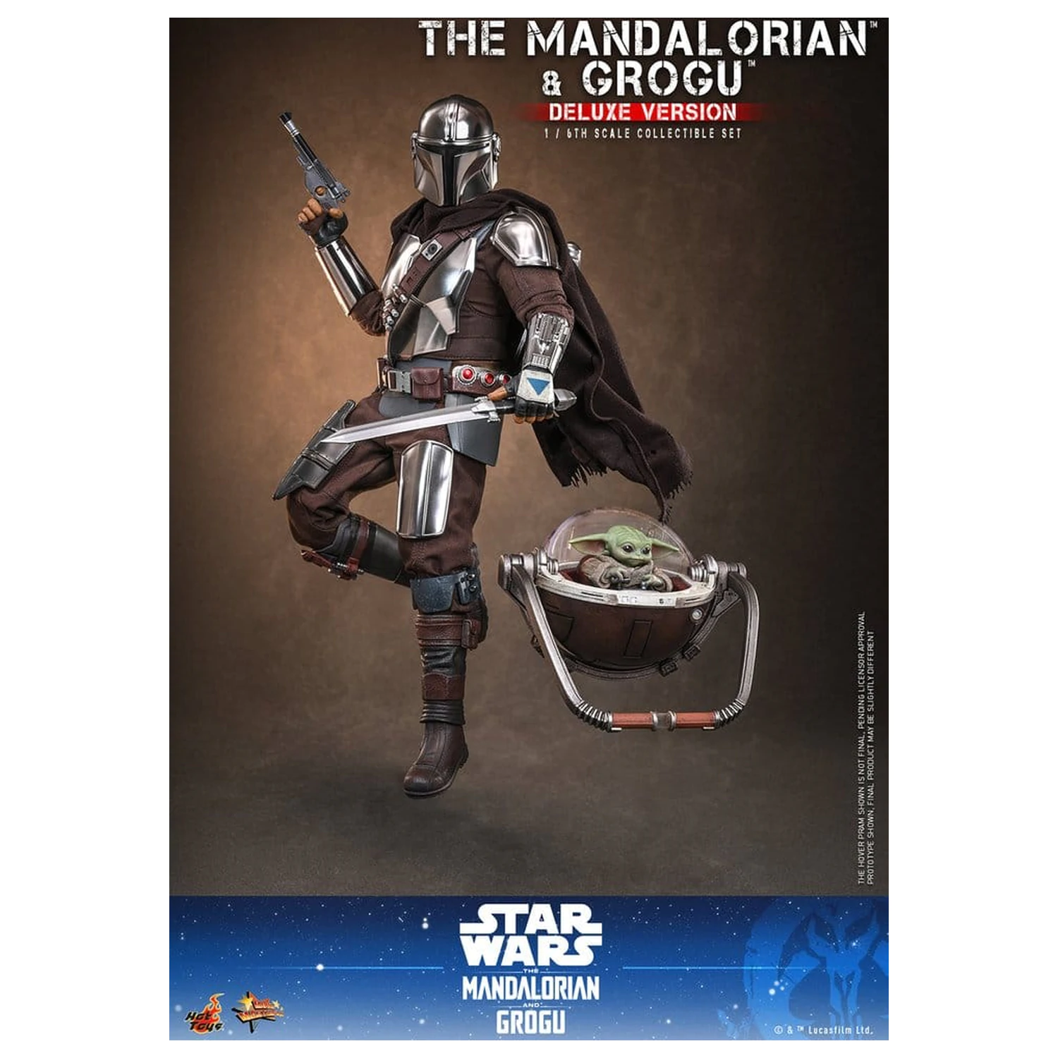 Star Wars: The Mandalorian & Grogu Movie Masterpiece 1/6 The Mandalorian and Grogu (Deluxe Version) akciófigura 31 cm termékfotó
