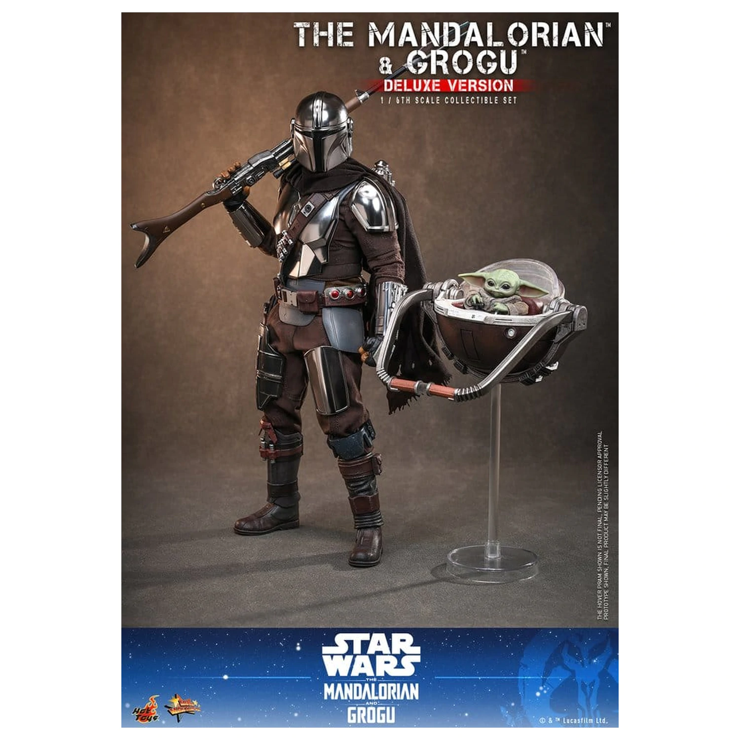 Star Wars: The Mandalorian & Grogu Movie Masterpiece 1/6 The Mandalorian and Grogu (Deluxe Version) akciófigura 31 cm termékfotó