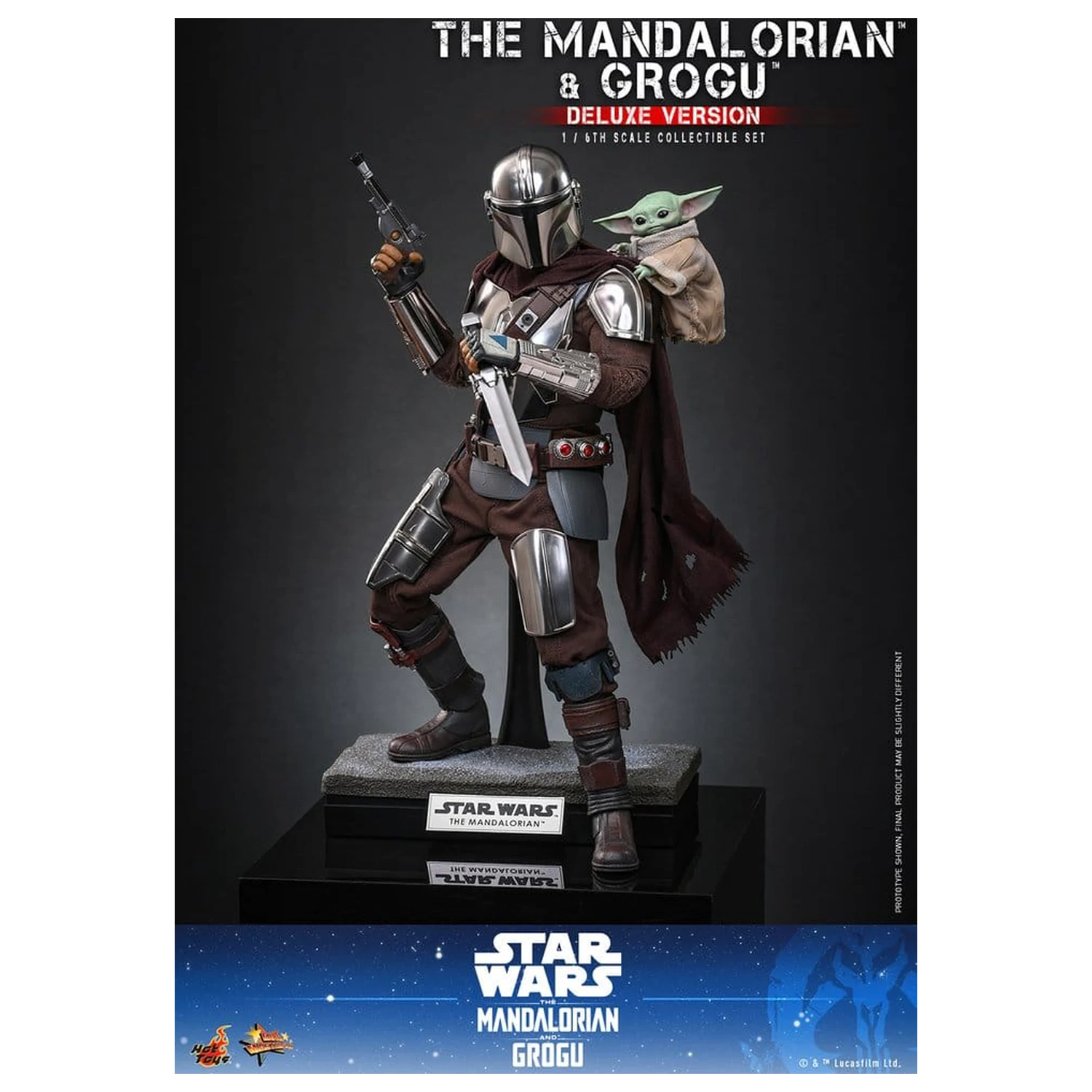 Star Wars: The Mandalorian & Grogu Movie Masterpiece 1/6 The Mandalorian and Grogu (Deluxe Version) akciófigura 31 cm termékfotó