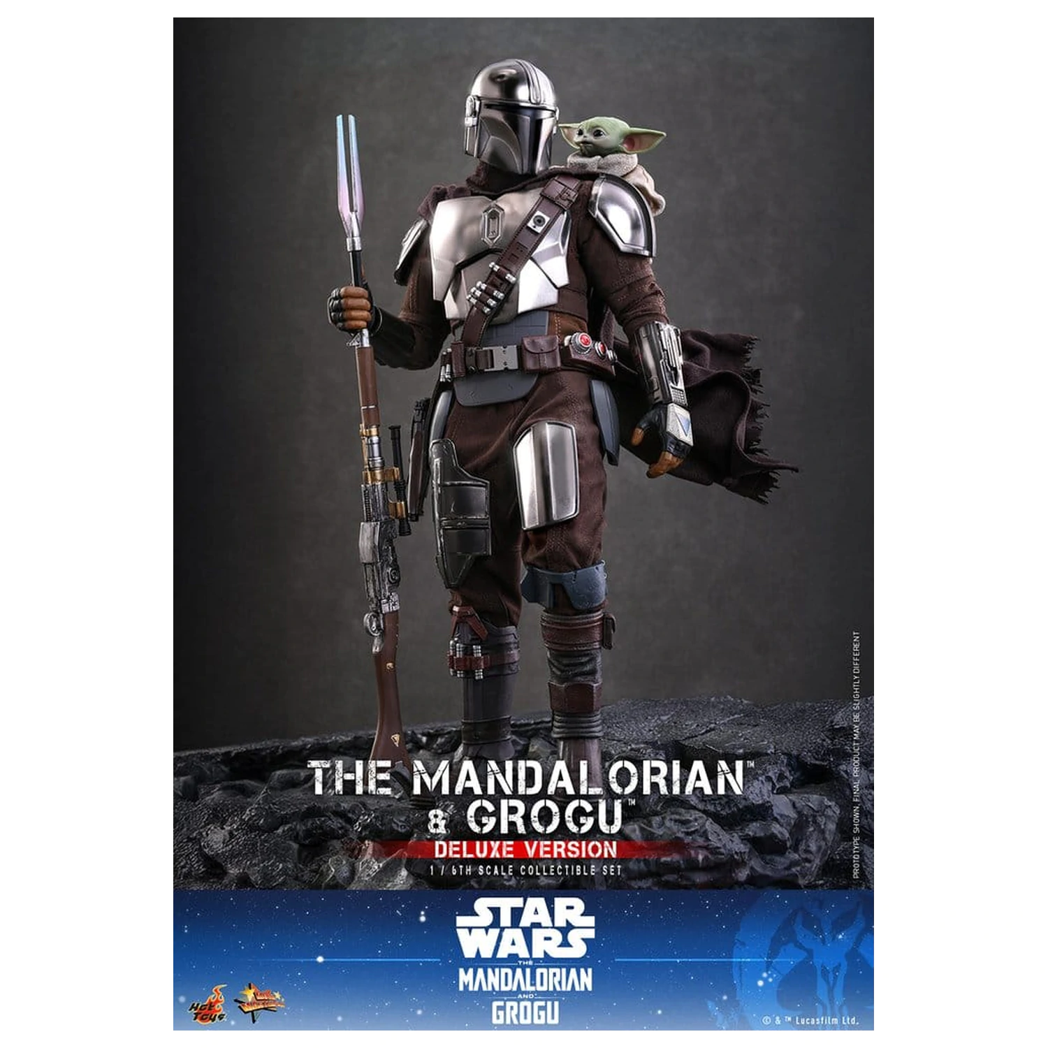 Star Wars: The Mandalorian & Grogu Movie Masterpiece 1/6 The Mandalorian and Grogu (Deluxe Version) akciófigura 31 cm termékfotó