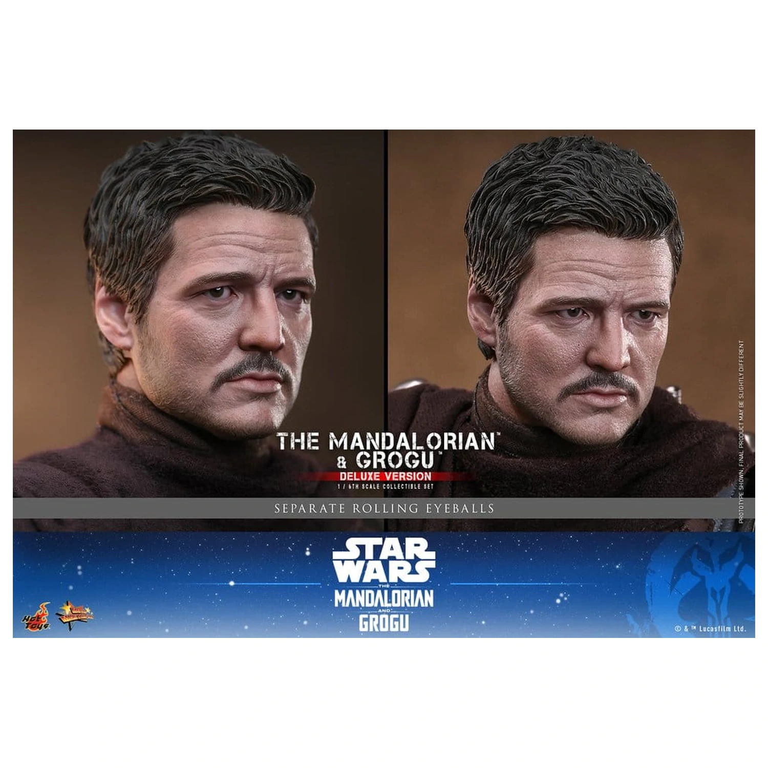 Star Wars: The Mandalorian & Grogu Movie Masterpiece 1/6 The Mandalorian and Grogu (Deluxe Version) akciófigura 31 cm termékfotó