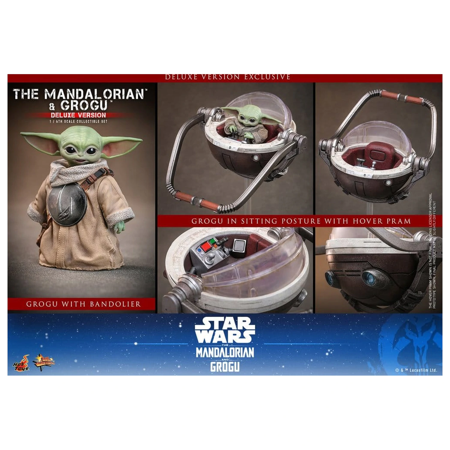 Star Wars: The Mandalorian & Grogu Movie Masterpiece 1/6 The Mandalorian and Grogu (Deluxe Version) akciófigura 31 cm termékfotó