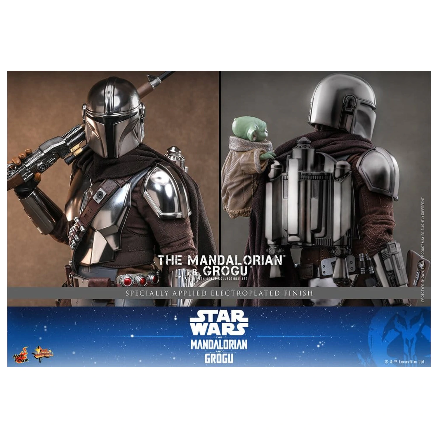 Star Wars: The Mandalorian & Grogu Movie Masterpiece akciófigura 1/6 The Mandalorian and Grogu 31 cm termékfotó