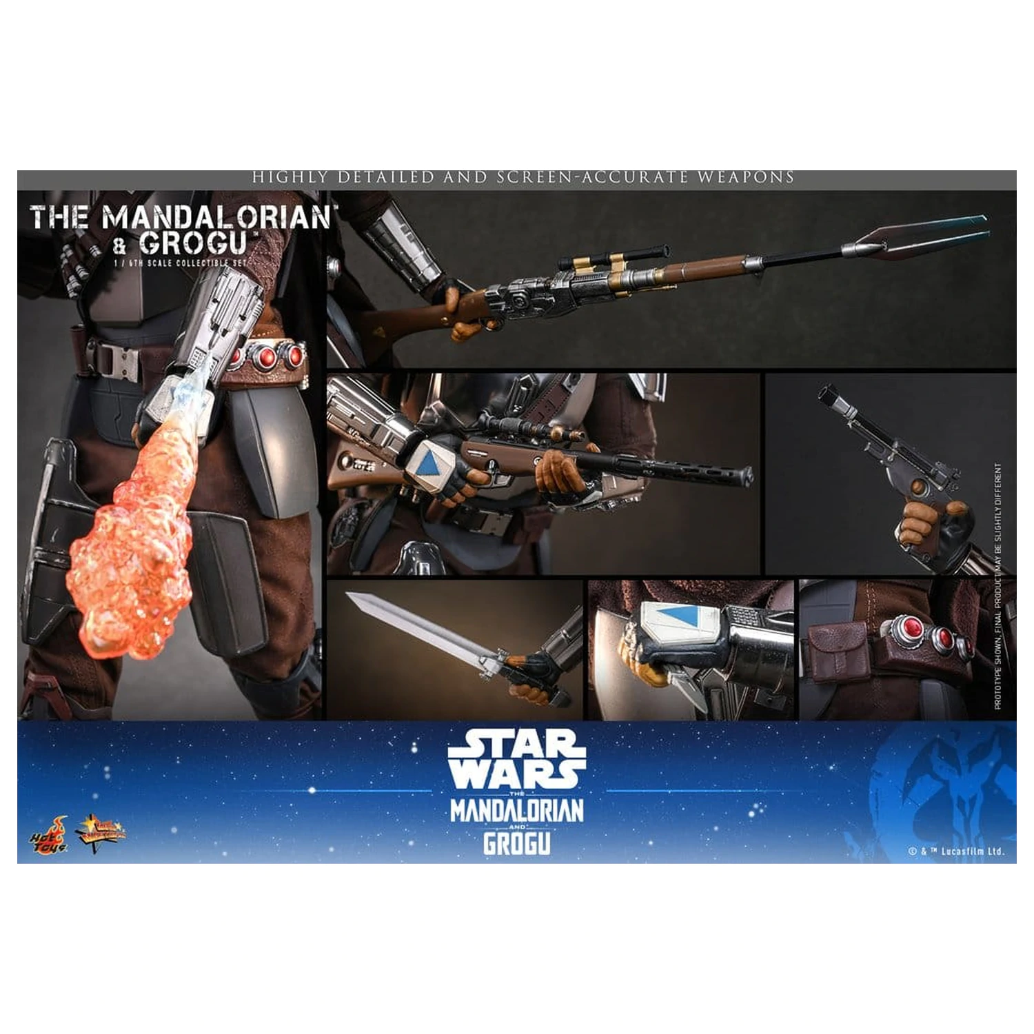 Star Wars: The Mandalorian & Grogu Movie Masterpiece akciófigura 1/6 The Mandalorian and Grogu 31 cm termékfotó