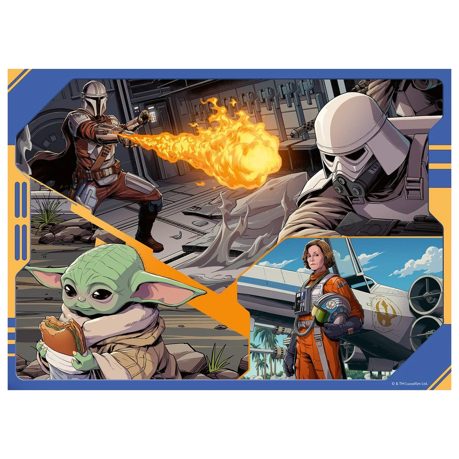 Star Wars The Mandalorian & Grogu puzzle 4x100db-os termékfotó