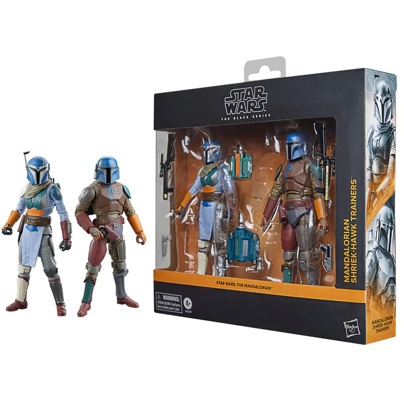 Star Wars The Mandalorian - Mandalorian & Shriek-Hawk Trainers 2db-os figura csomag 15cm termékfotó