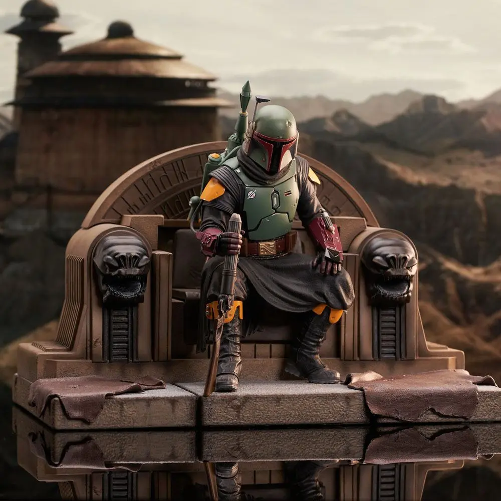 Star Wars: The Mandalorian Premier Colletion 1/7 Boba Fett on Throne szobor figura 24 cm termékfotó