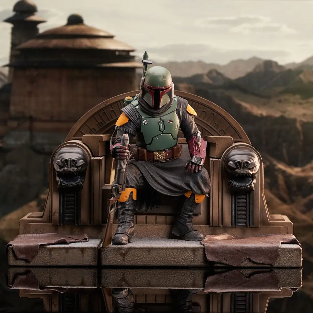 Star Wars: The Mandalorian Premier Colletion 1/7 Boba Fett on Throne szobor figura 24 cm termékfotó